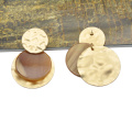 Joyería de oreja de declaración de círculo acrílico redondo personalizado para mujeres Pendientes de oro de aleación de zinc chapado